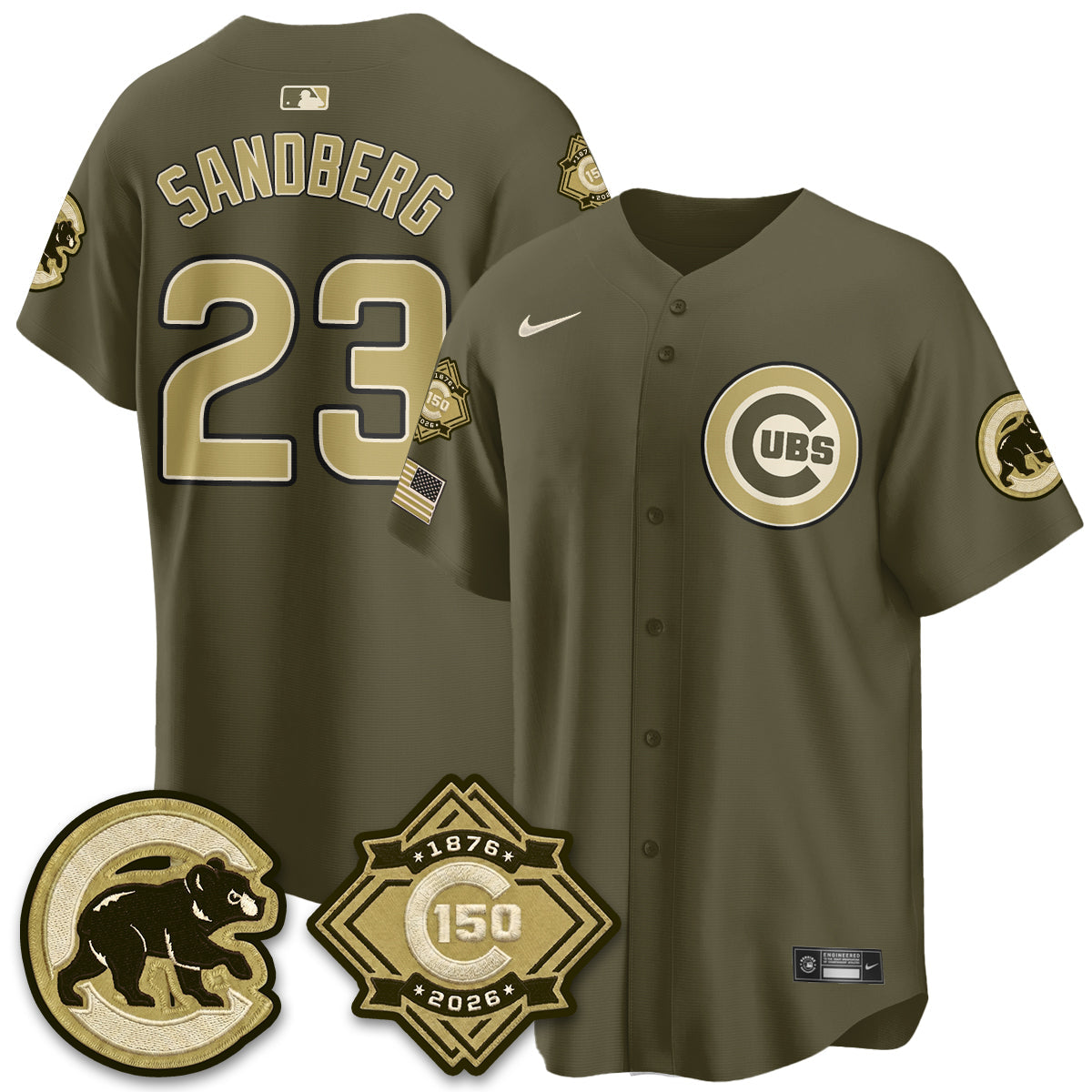 CHC New Era Olive 2026 Armed Forces Day Jersey -Stitched