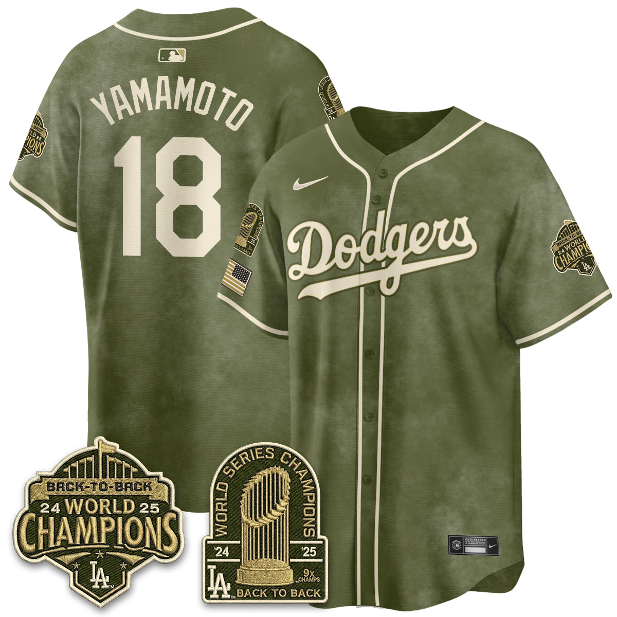 LAD New Era Olive 2026 Armed Forces Day Jersey -Stitched