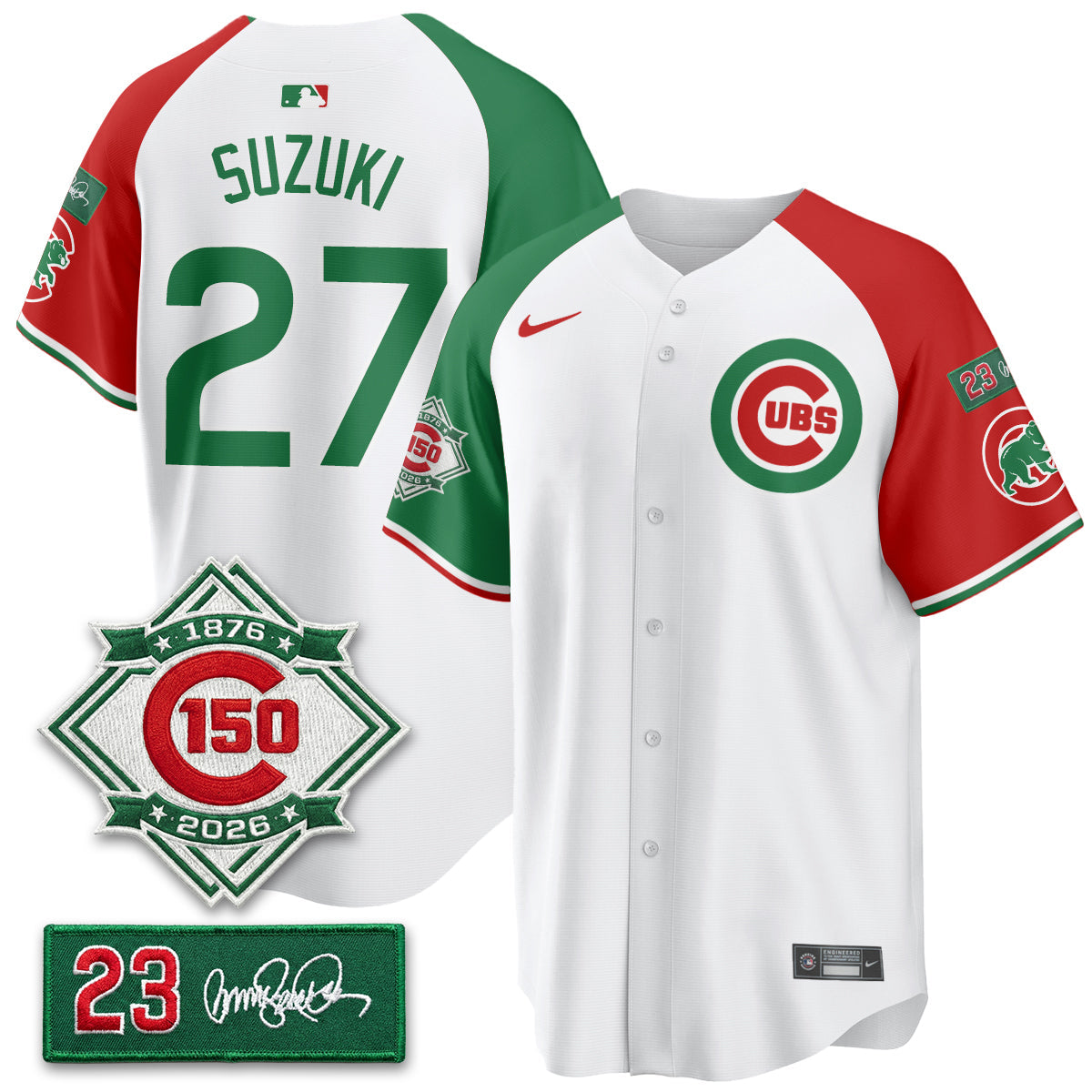 CHC Limited Mexico Jersey - 150th Anniversary + Ryne Sandberg Tribute Patch Stitched