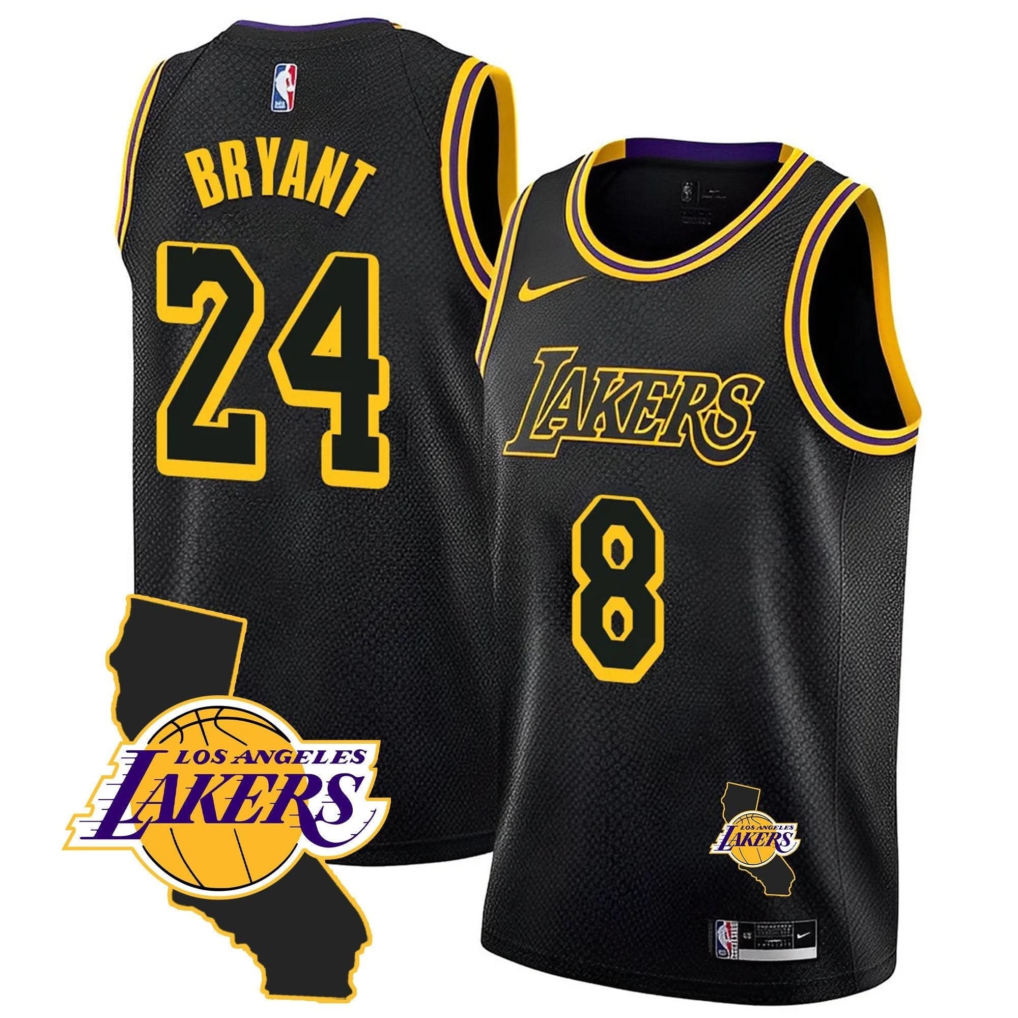 Kobe Bryant Black Mamba Jersey - California Patch - Stitched