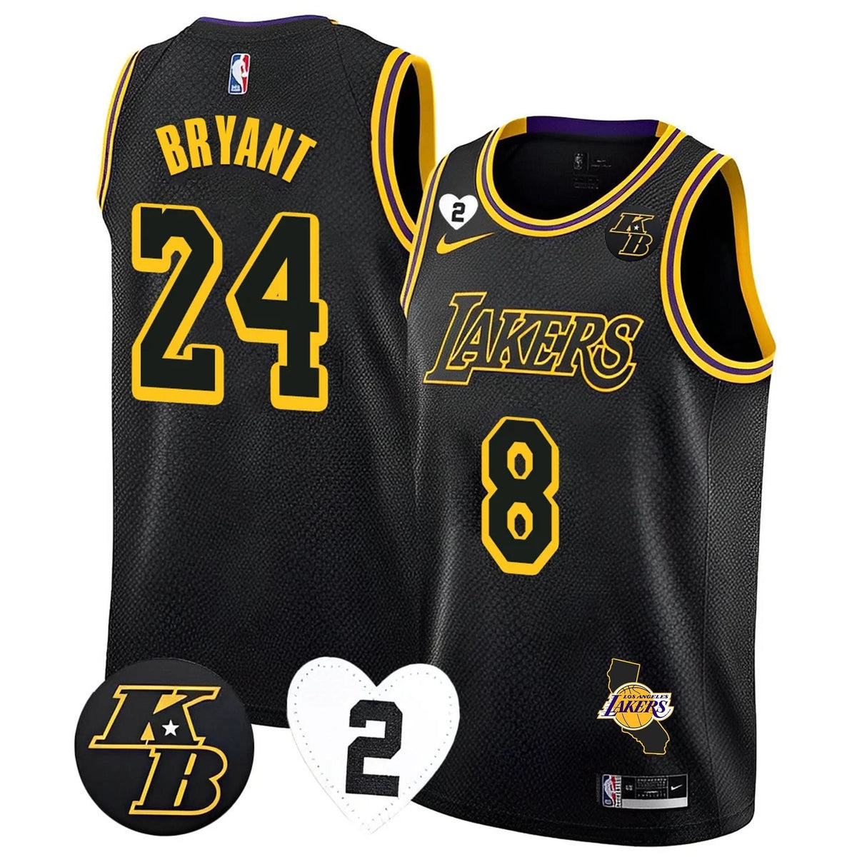 Kobe Bryant Black Mamba Jersey - California Patch - Stitched