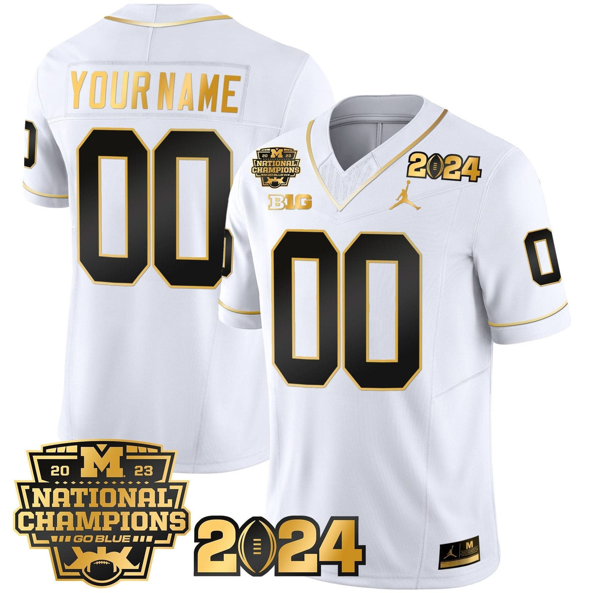 MW 2023 National Champions Patch Gold Vapor Custom Jersey