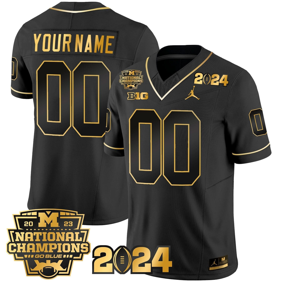 MW 2023 National Champions Patch Gold Vapor Custom Jersey