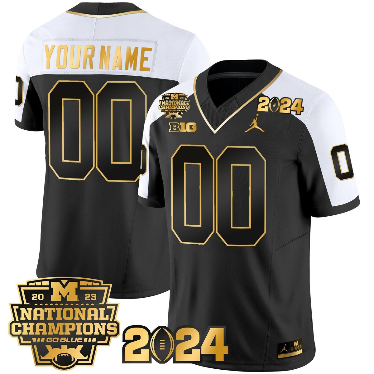 MW 2023 National Champions Patch Gold Vapor Custom Jersey