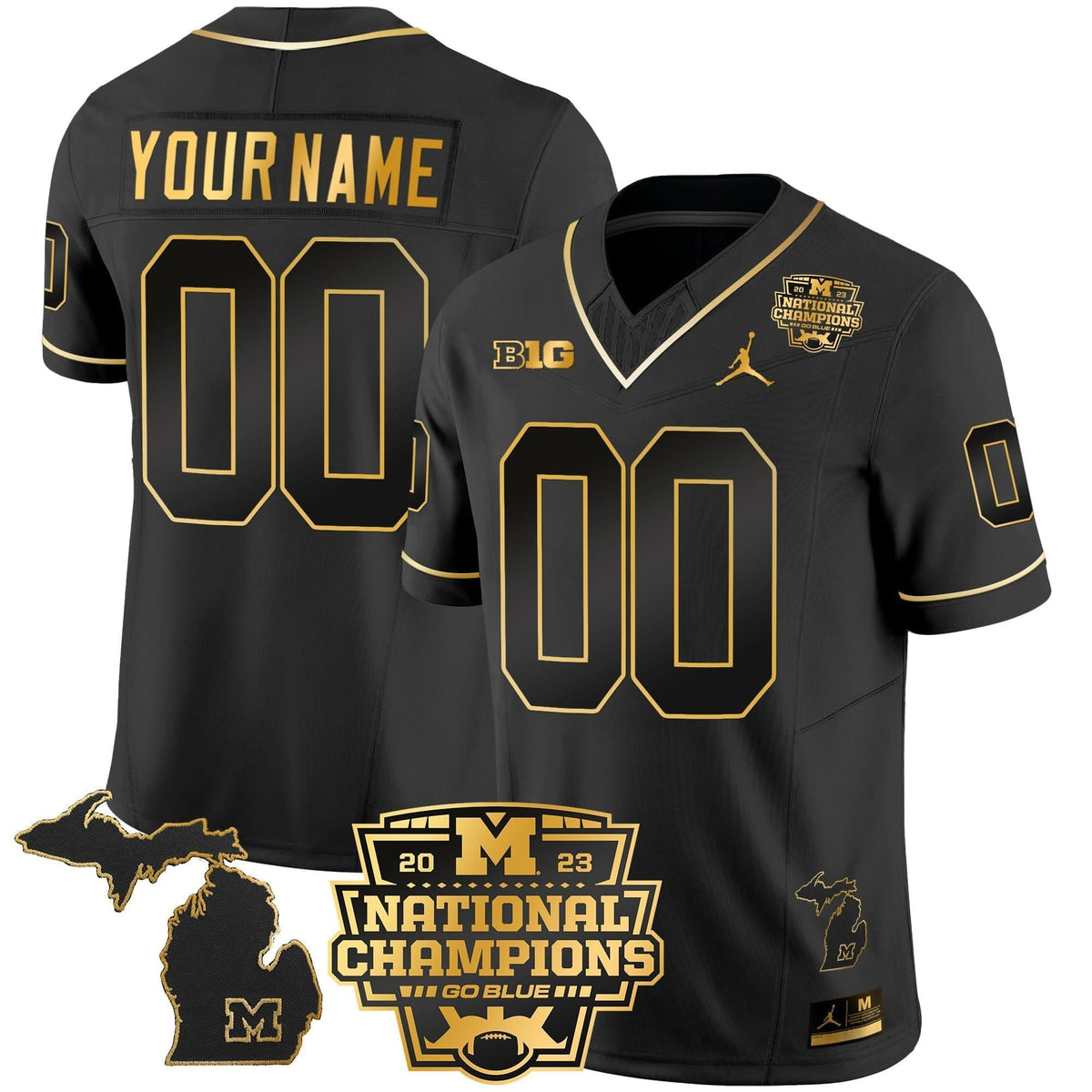 MW 2023 National Champions Patch Gold Vapor Custom Jersey V3