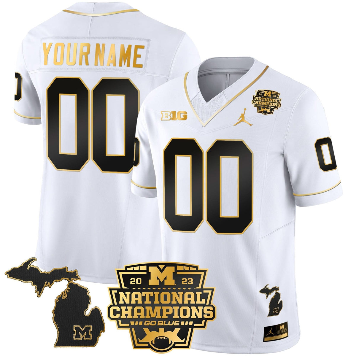 MW 2023 National Champions Patch Gold Vapor Custom Jersey V3