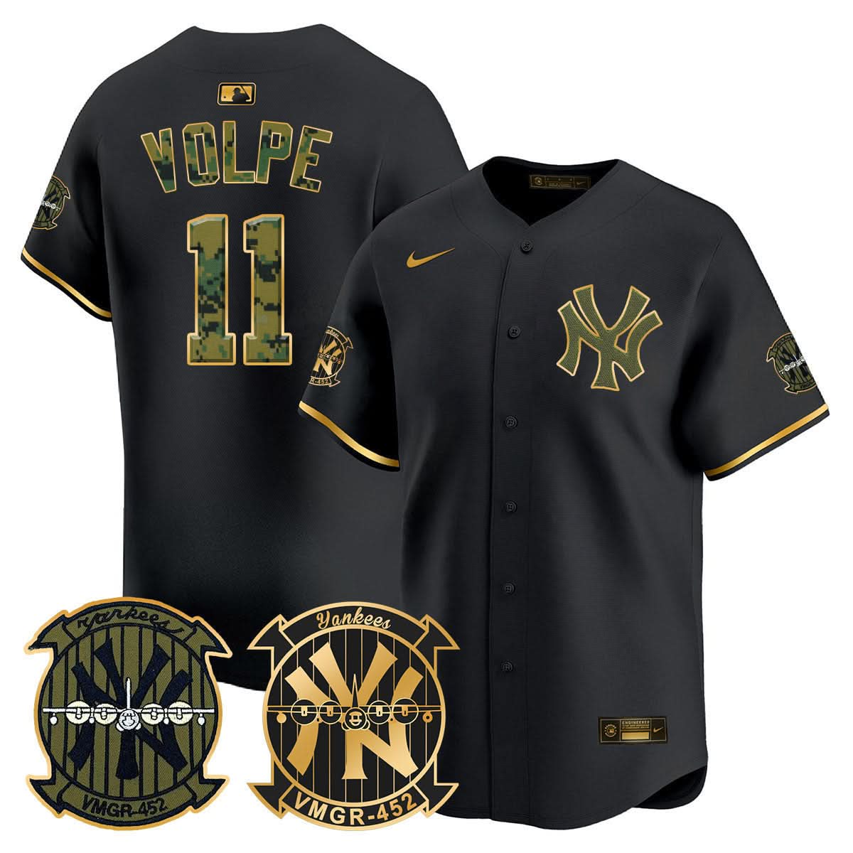 NYY Woodland USMC Alternate Vapor Premier Limited Jersey - Stitched