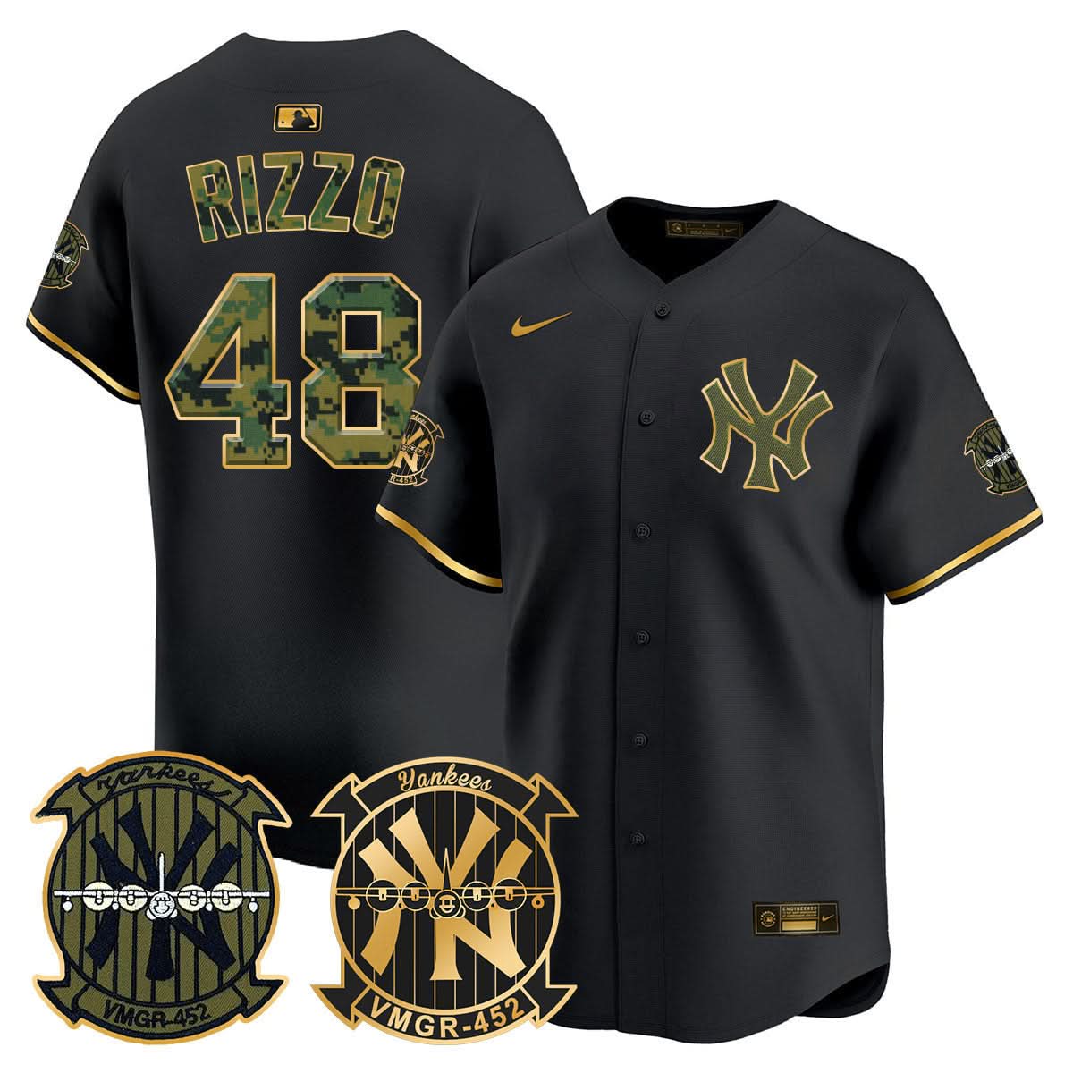 NYY Woodland USMC Alternate Vapor Premier Limited Jersey - Stitched