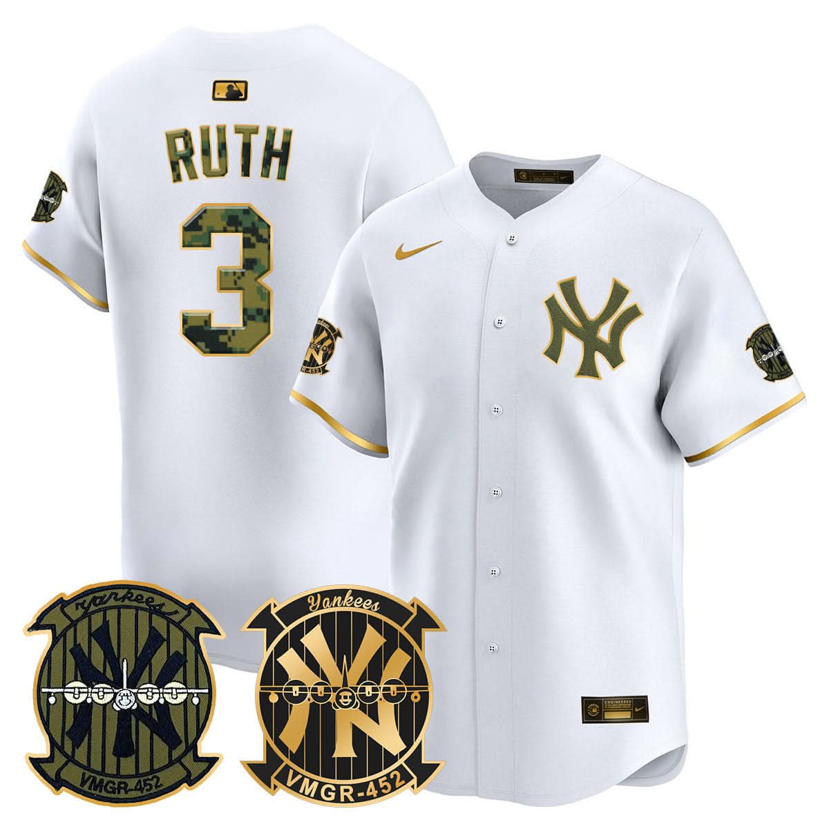 NYY Woodland USMC Alternate Vapor Premier Limited Jersey - Stitched