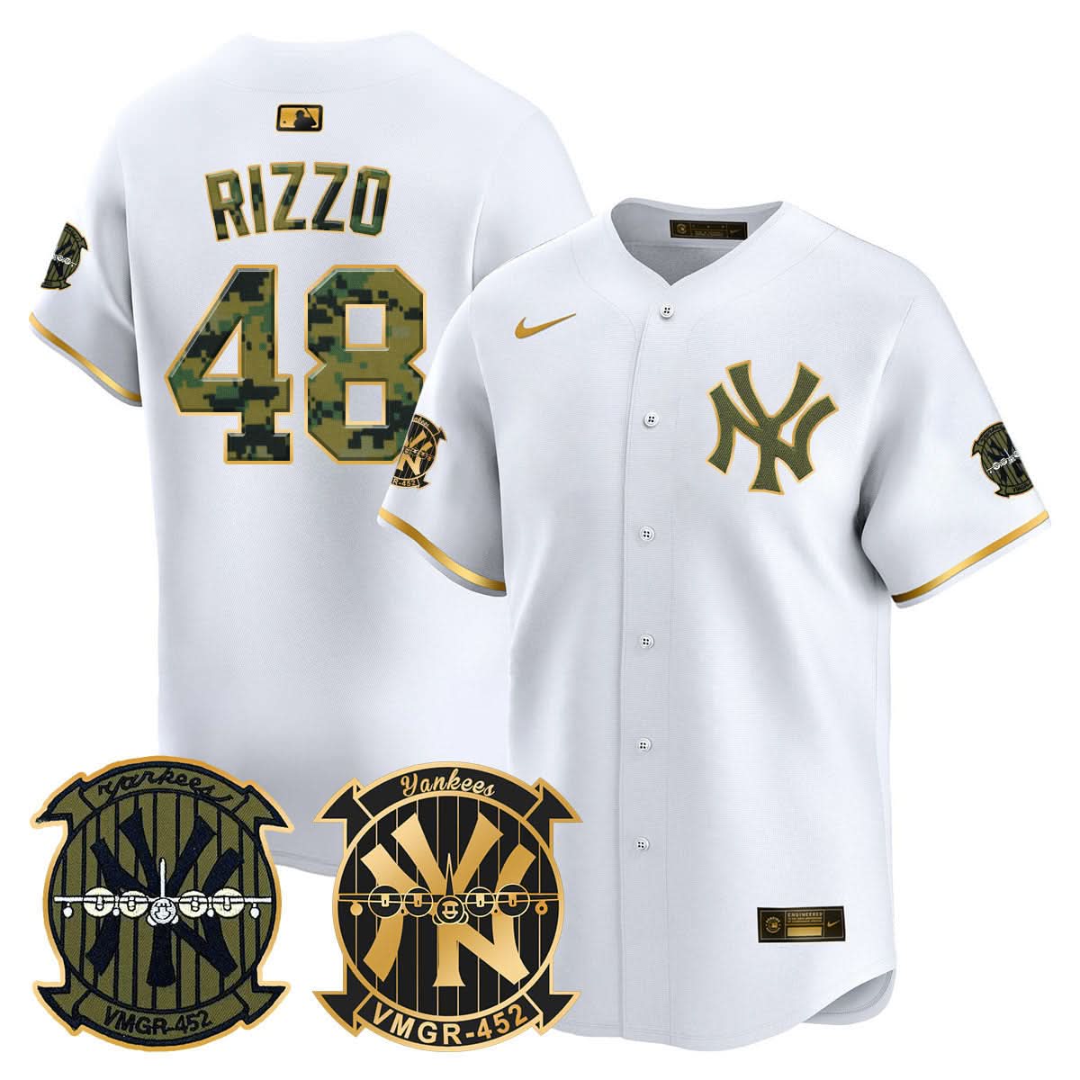 NYY Woodland USMC Alternate Vapor Premier Limited Jersey - Stitched