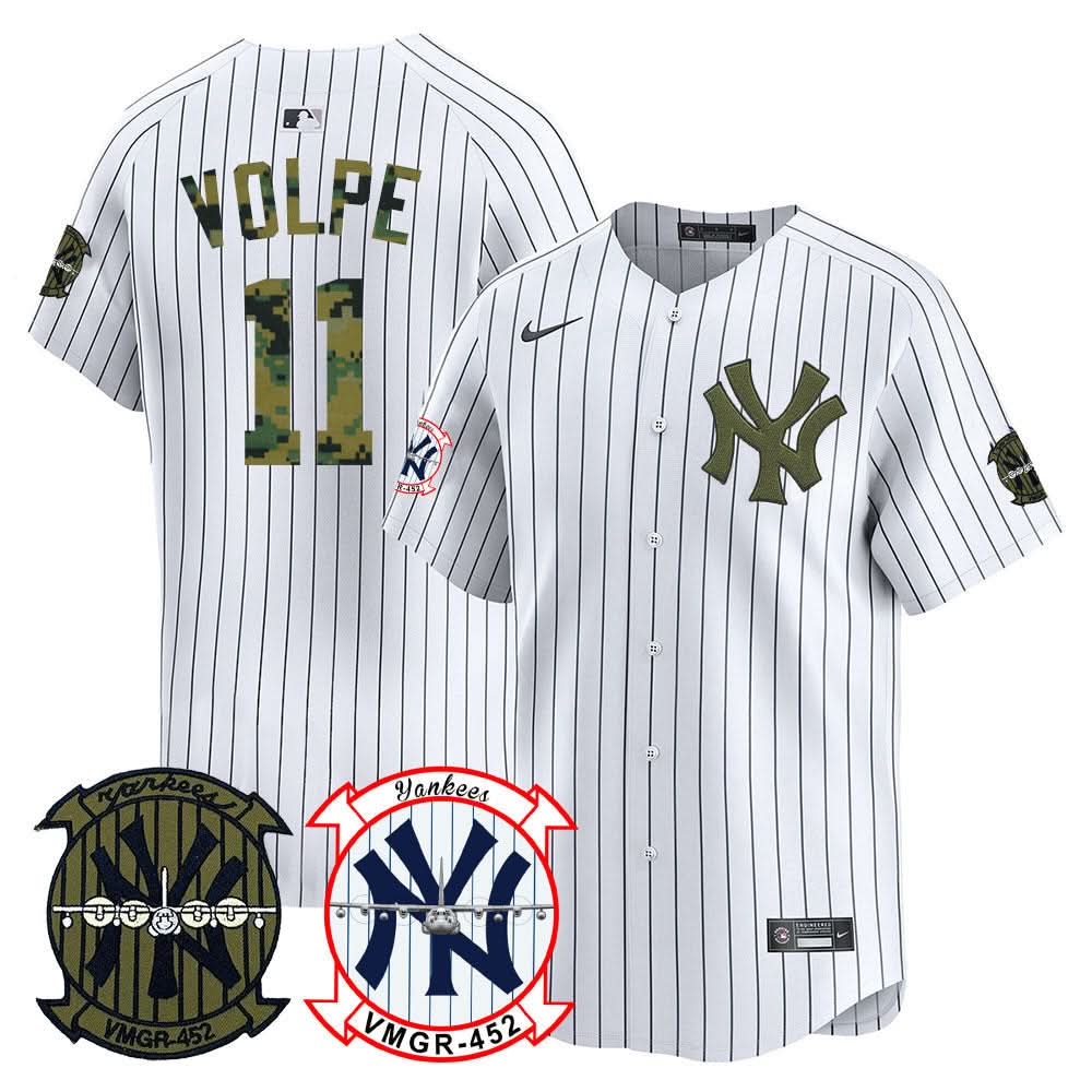 NYY Woodland USMC Alternate Vapor Premier Limited Jersey - Stitched