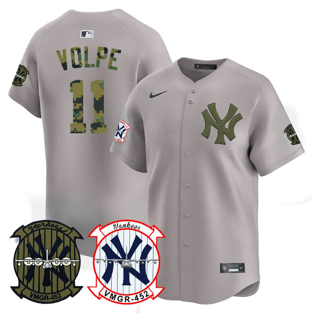 NYY Woodland USMC Alternate Vapor Premier Limited Jersey - Stitched