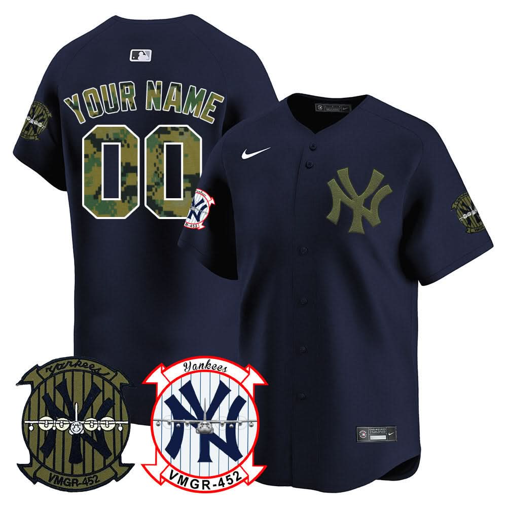 NYY Woodland USMC Alternate Vapor Premier Limited Custom Jersey - Stitched