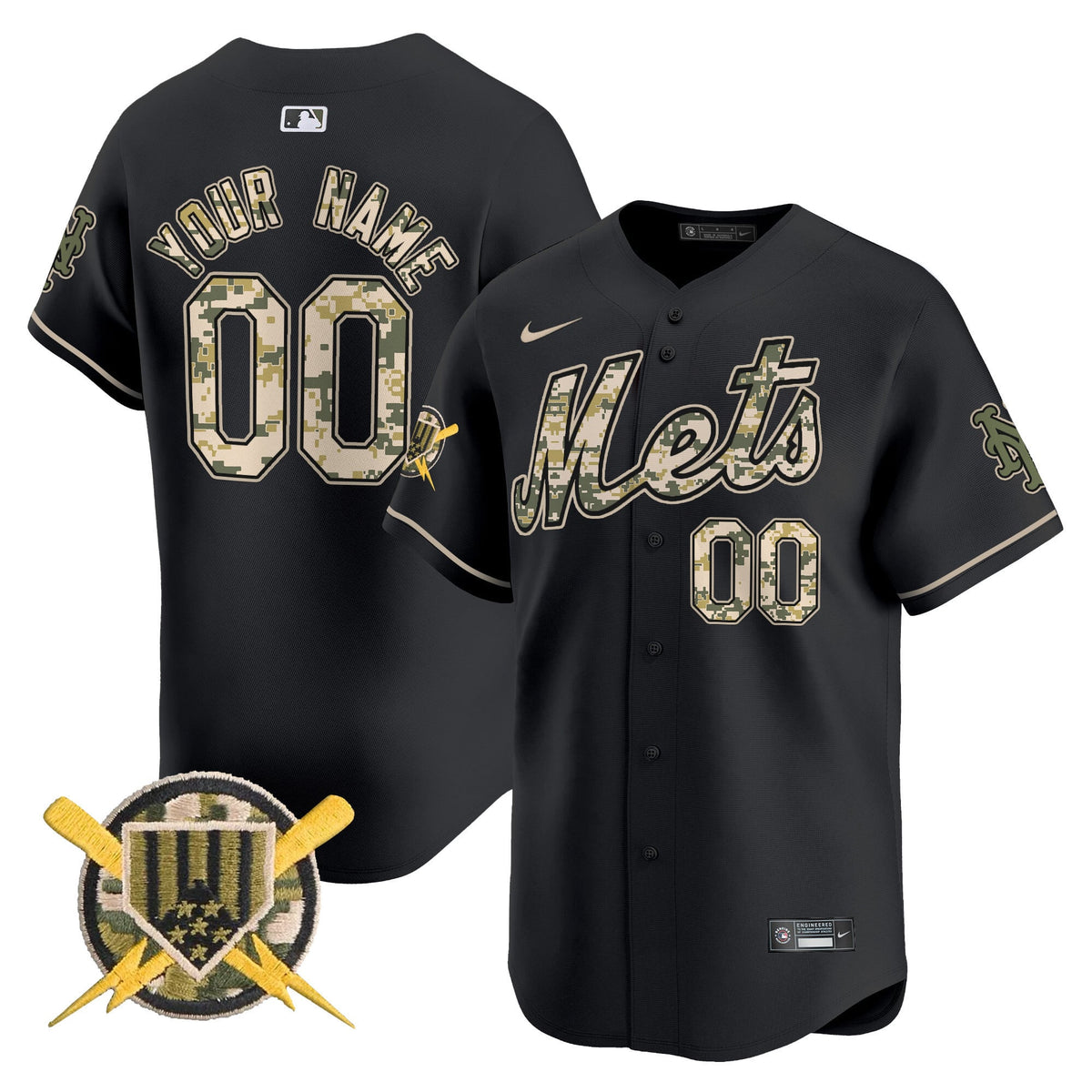NYM Armed Forces Day Vapor Premier Limited Custom Jersey - Stitched