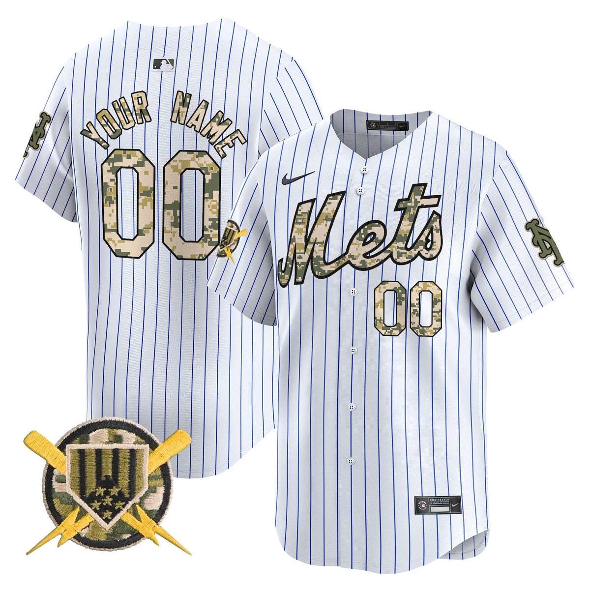 NYM Armed Forces Day Vapor Premier Limited Custom Jersey - Stitched