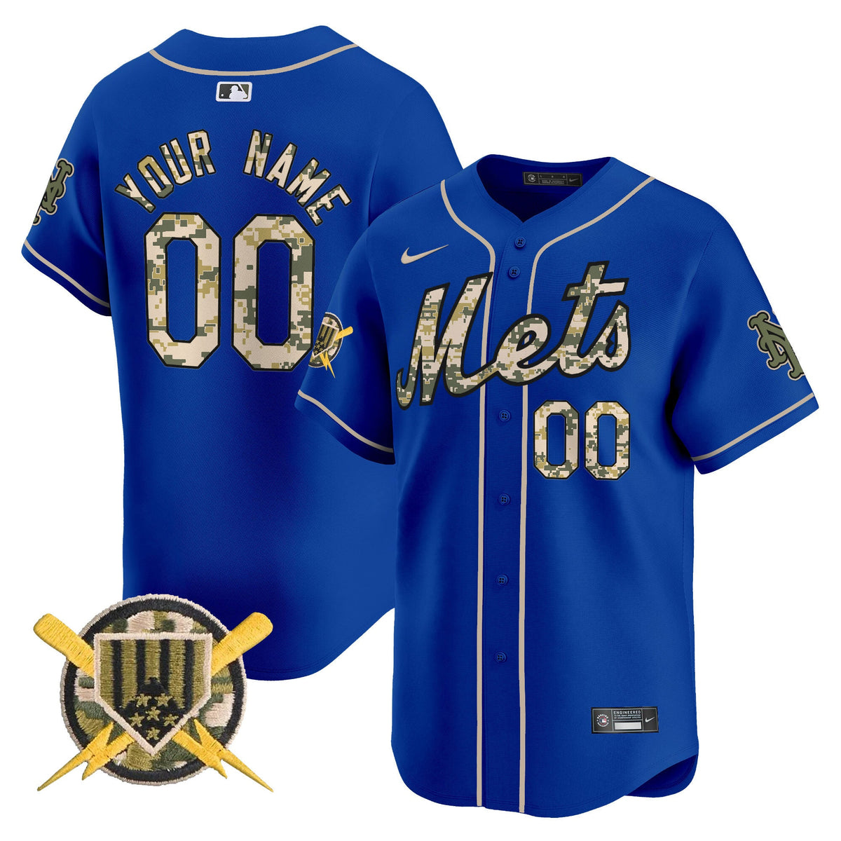 NYM Armed Forces Day Vapor Premier Limited Custom Jersey - Stitched