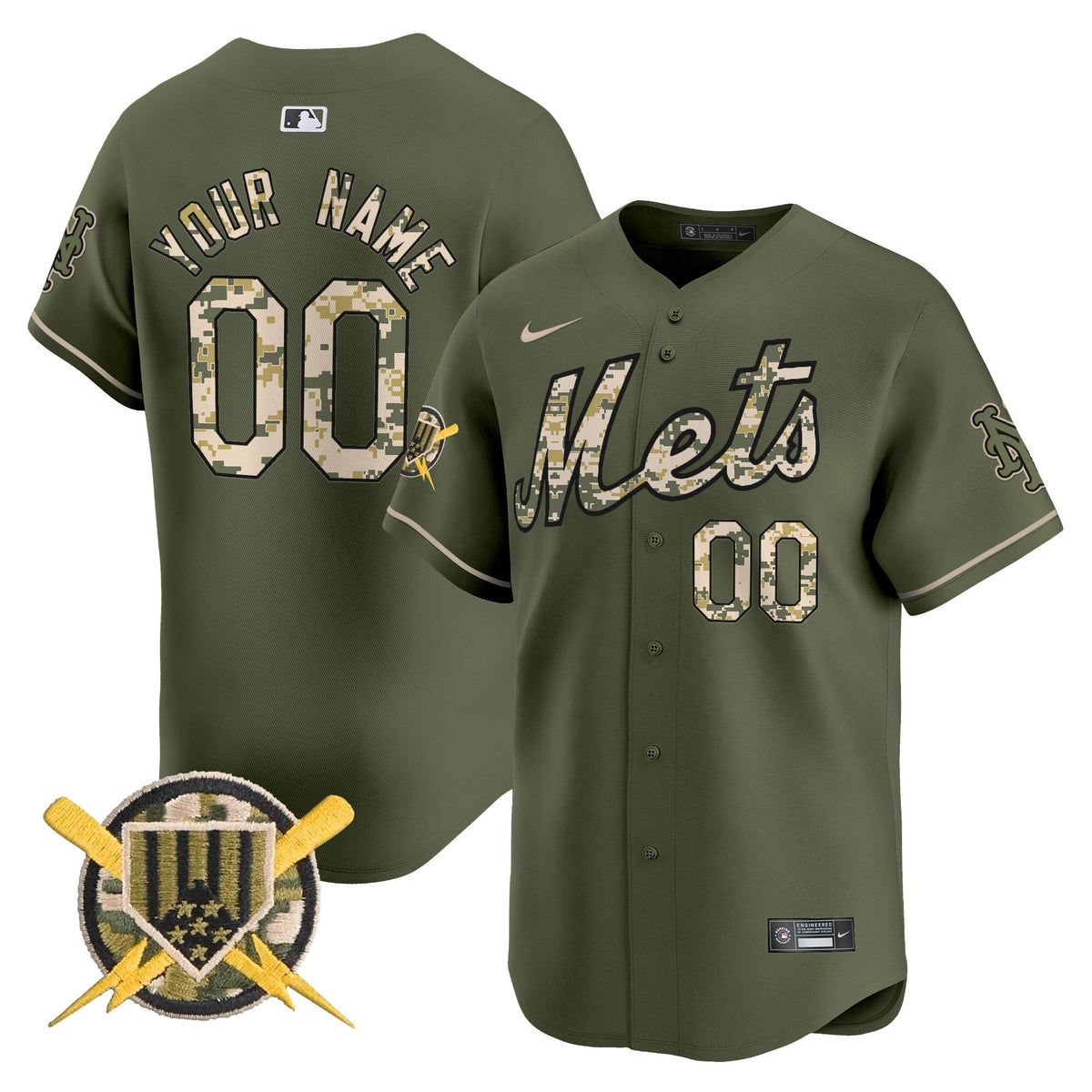 NYM Armed Forces Day Vapor Premier Limited Custom Jersey - Stitched