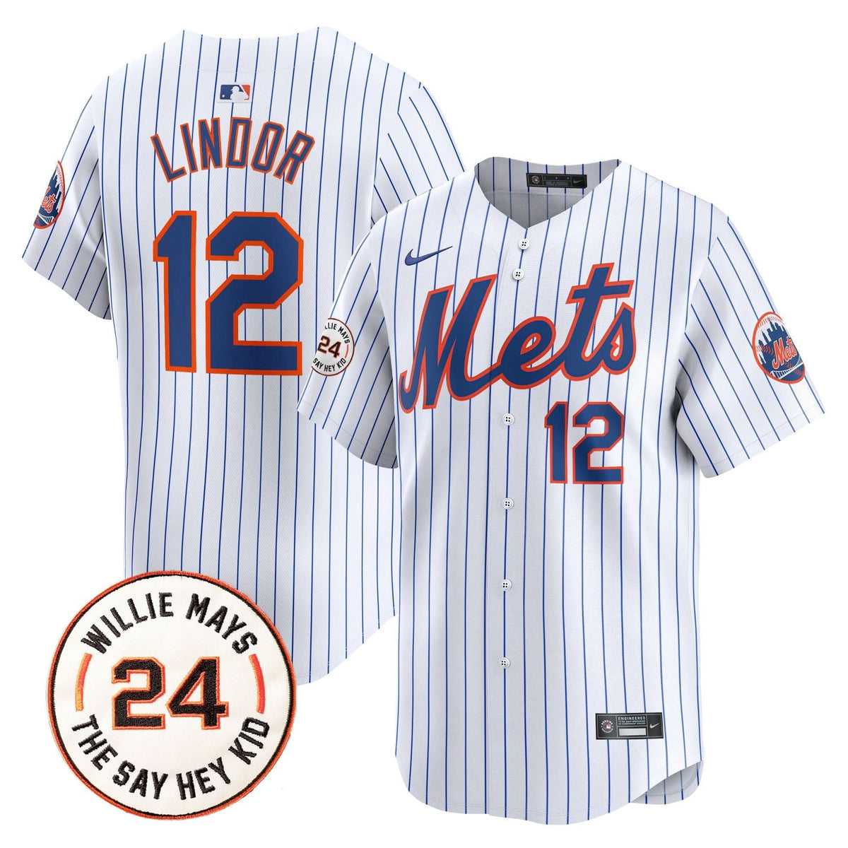 NYM Willie Mays Patch Vapor Premier Limited Jersey - Stitched