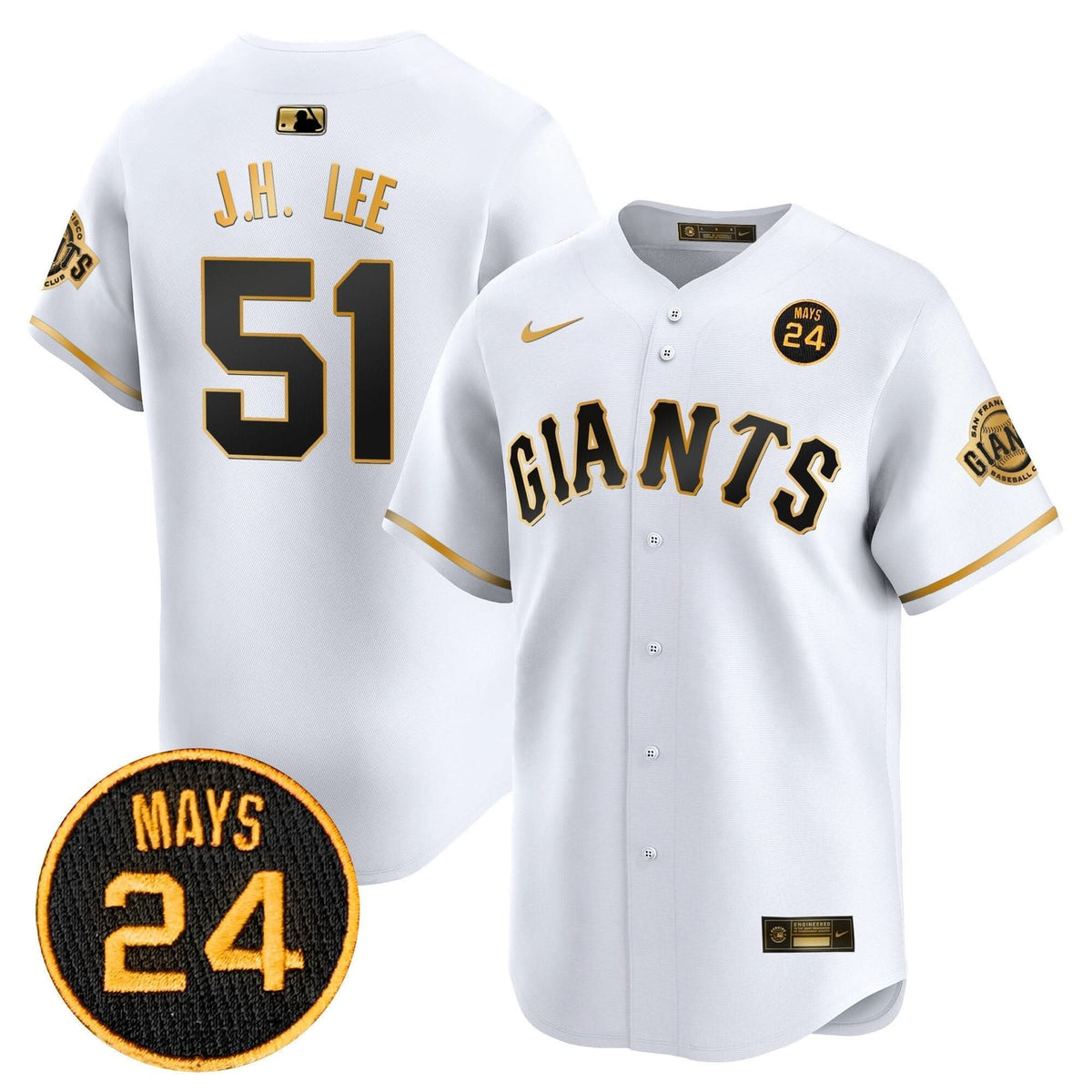 SFG 2024 Willie Mays Patch Vapor Premier Limited Jersey V3 - Stitched