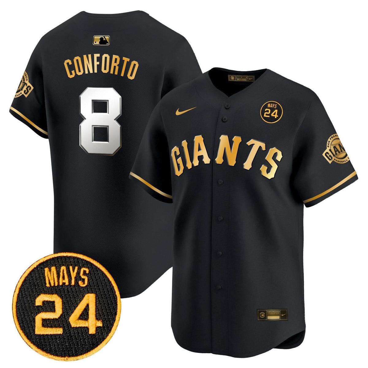 SFG 2024 Willie Mays Patch Vapor Premier Limited Jersey V3 - Stitched