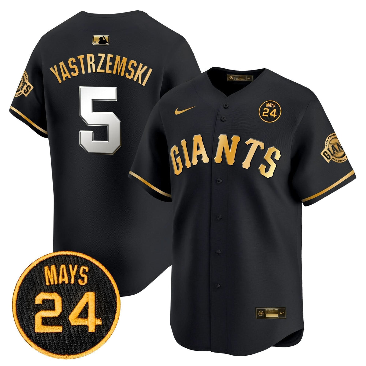 SFG 2024 Willie Mays Patch Vapor Premier Limited Jersey V3 - Stitched