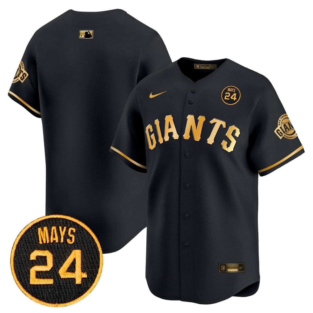 SFG 2024 Willie Mays Patch Vapor Premier Limited Jersey V3 - Stitched