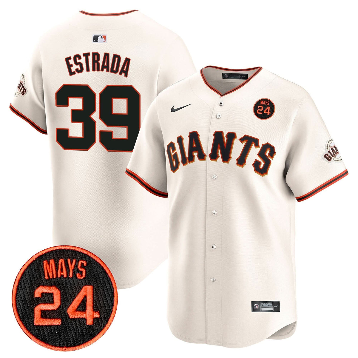 SFG 2024 Willie Mays Patch Vapor Premier Limited Jersey V3 - Stitched