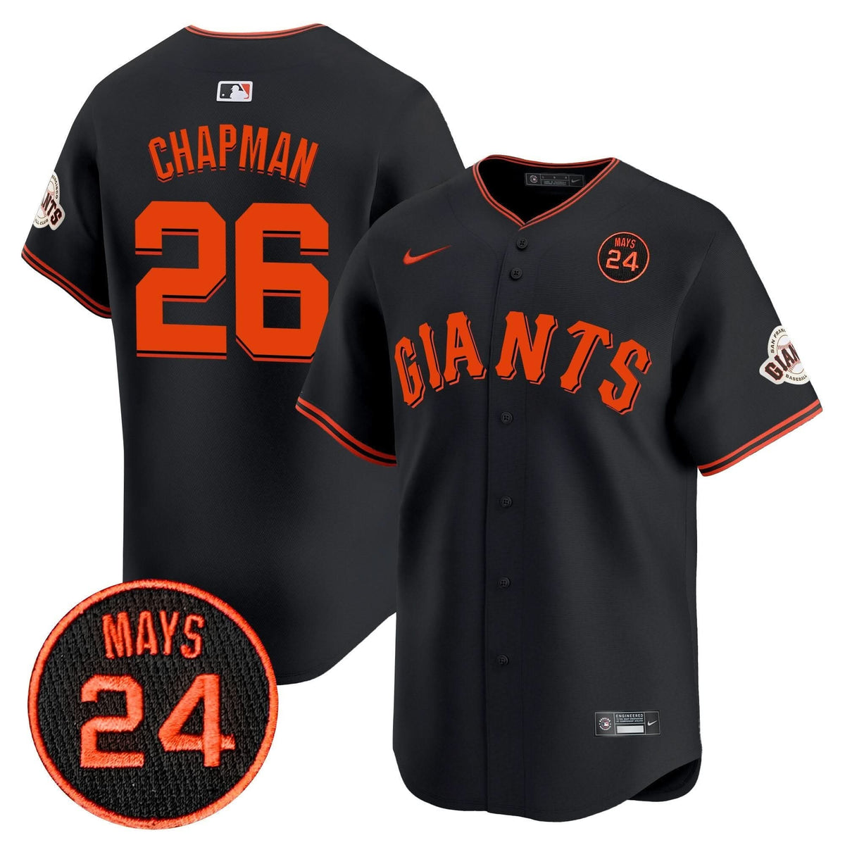 SFG 2024 Willie Mays Patch Vapor Premier Limited Jersey V3 - Stitched