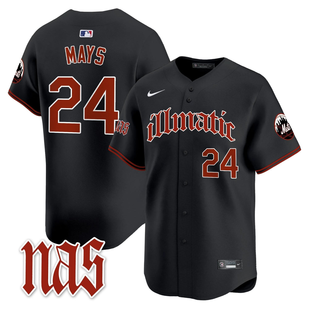 NYM Nas Illmatic Vapor Premier Limited Jersey - Stitched