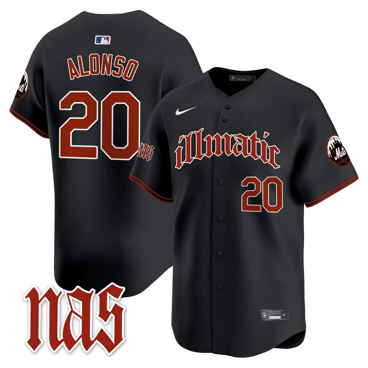 NYM Nas Illmatic Vapor Premier Limited Jersey - Stitched