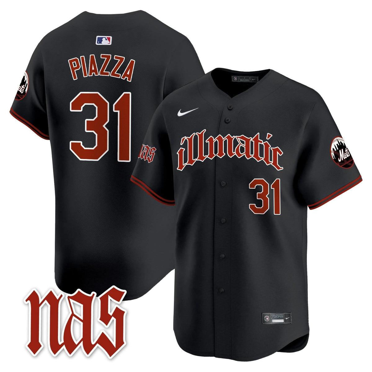 NYM Nas Illmatic Vapor Premier Limited Jersey - Stitched
