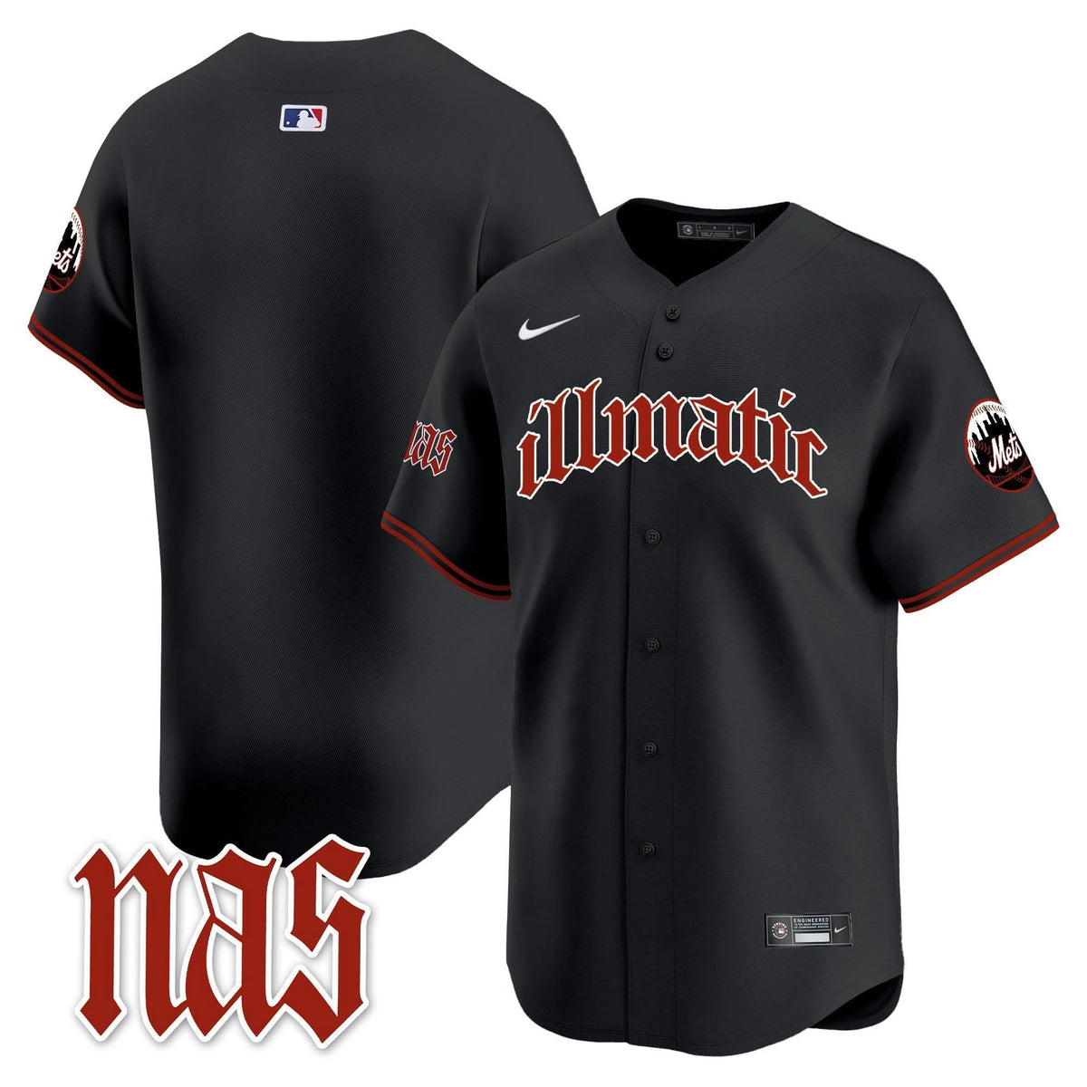 NYM Nas Illmatic Vapor Premier Limited Jersey - Stitched