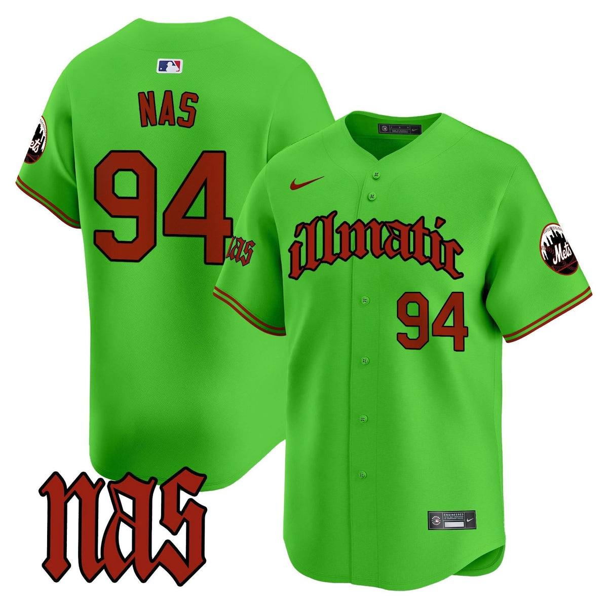 NYM Nas Illmatic Vapor Premier Limited Jersey - Stitched