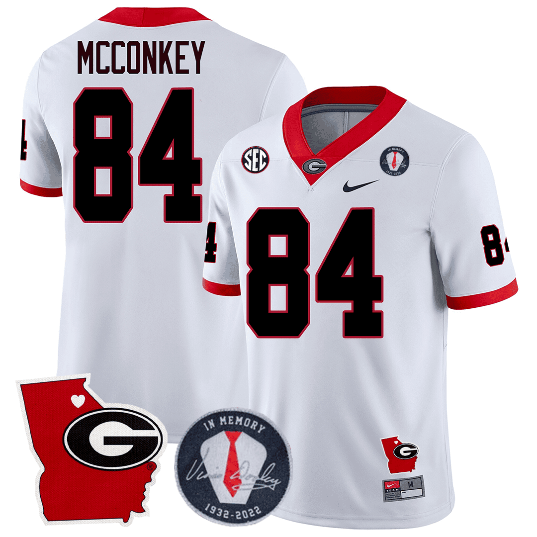 GB 2024 Vince Dooley Patch & Georgia State Map Jersey