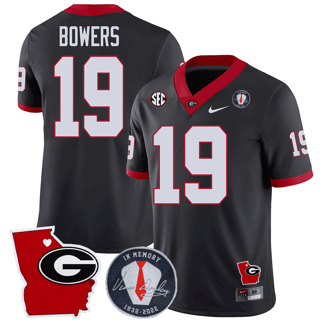 GB 2023 Vince Dooley Patch & Georgia State Map Jersey