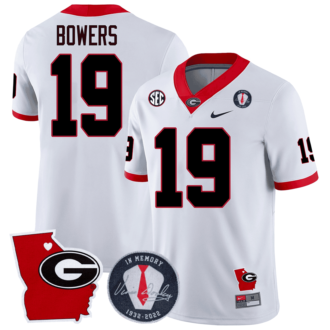GB 2023 Vince Dooley Patch & Georgia State Map Jersey