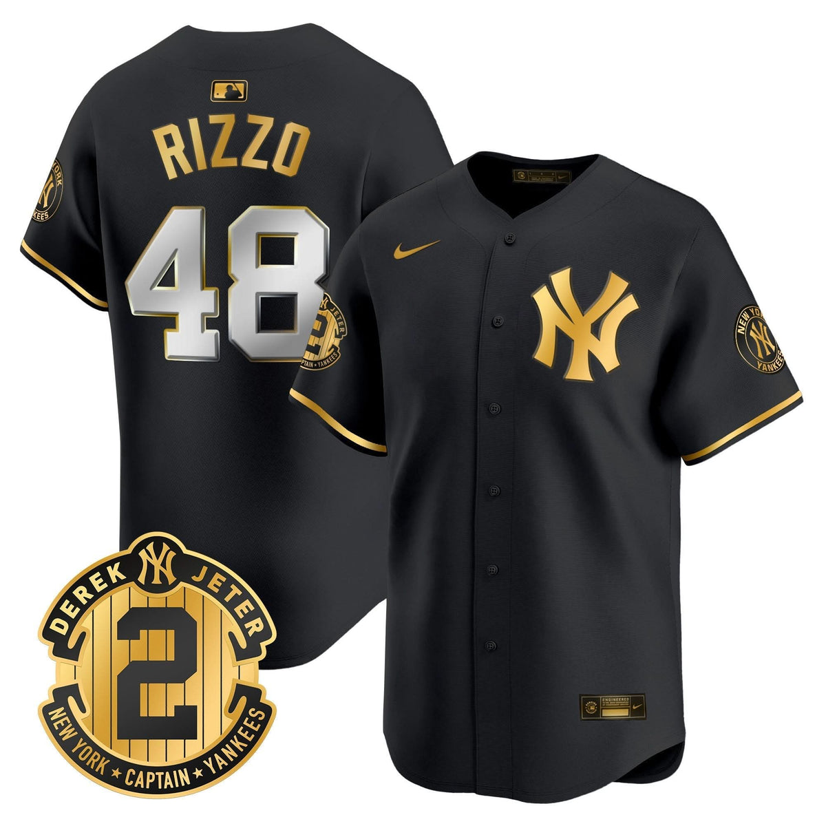 NYY Derek Jeter Patch Vapor Premier Limited Jersey - Stitched