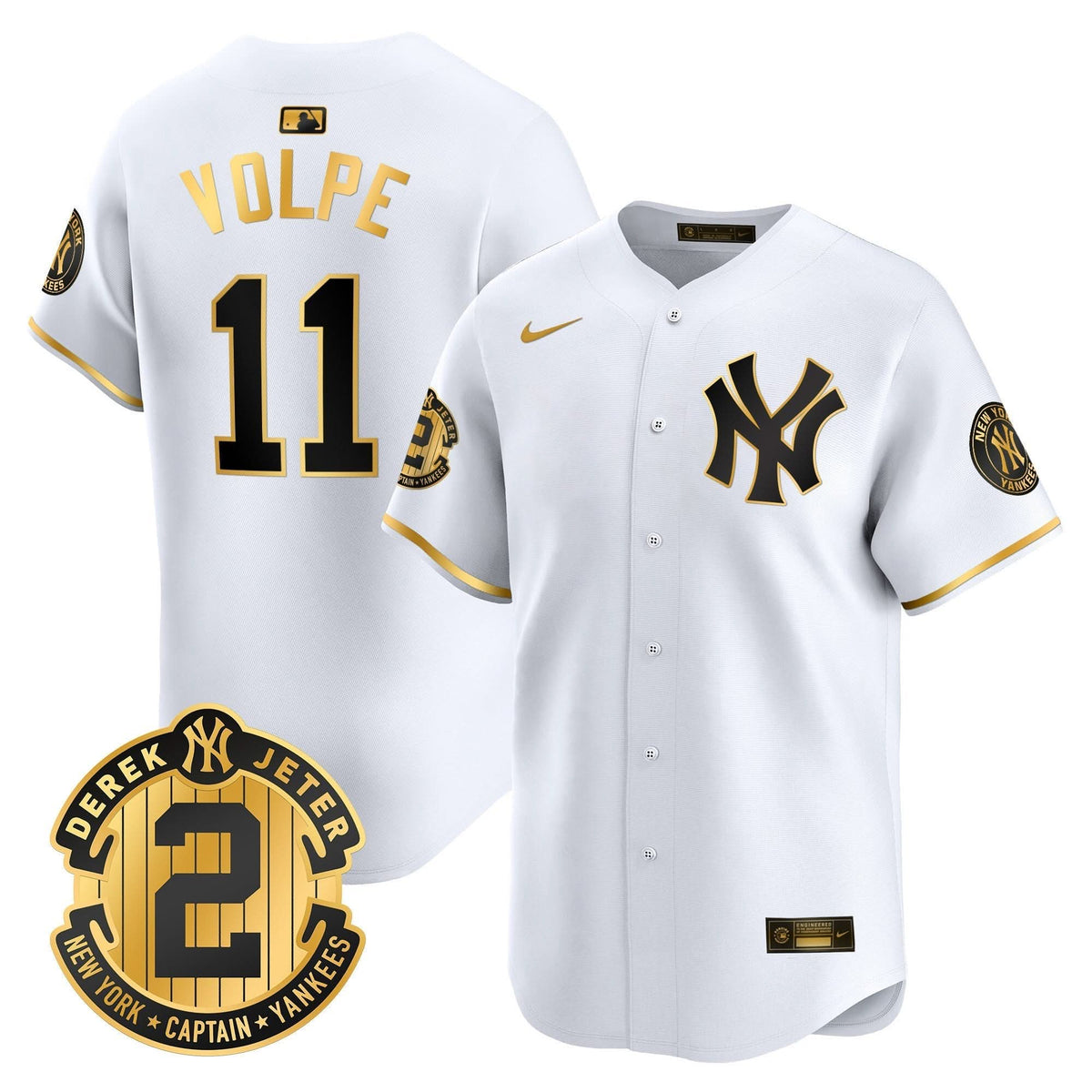 NYY Derek Jeter Patch Vapor Premier Limited Jersey - Stitched