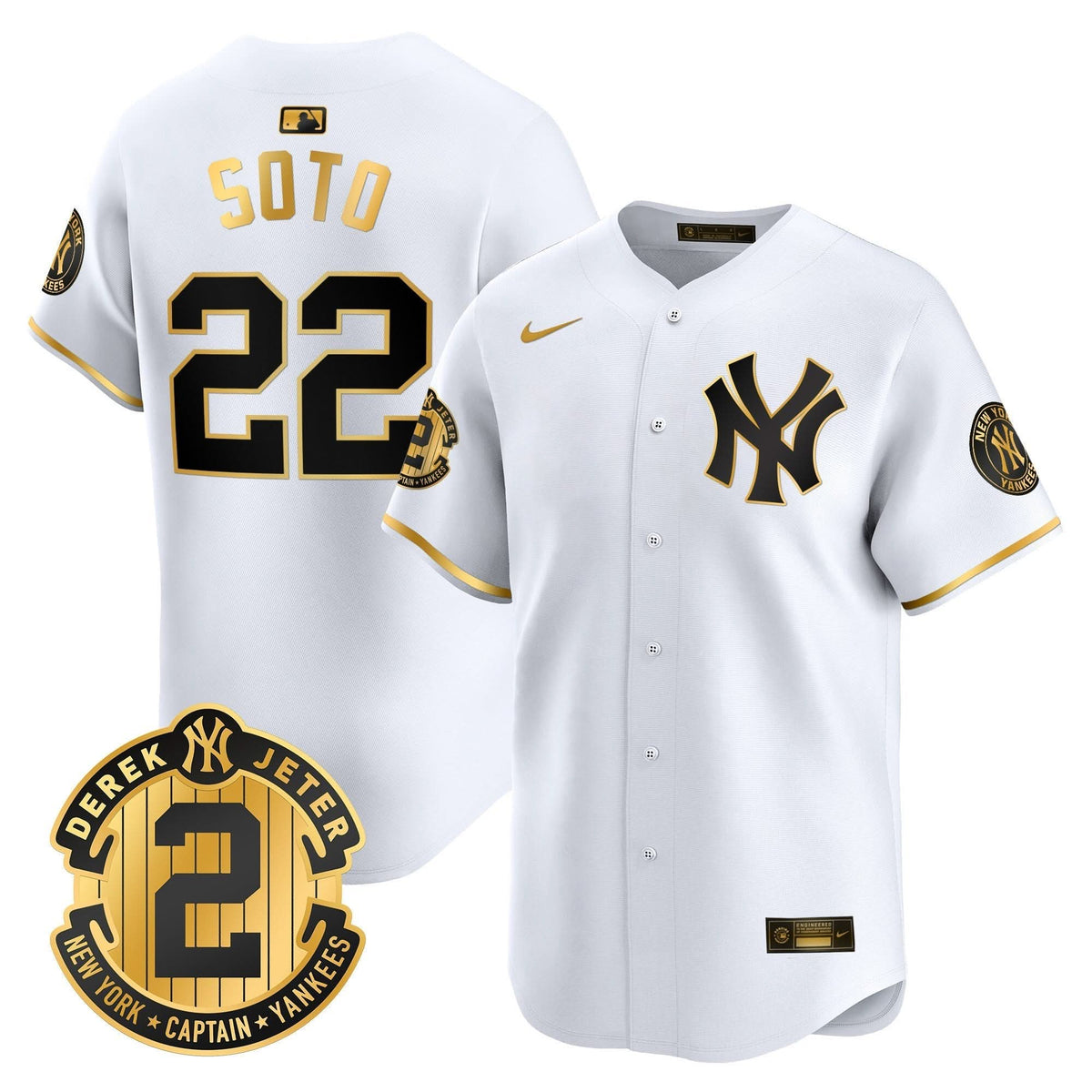 NYY Derek Jeter Patch Vapor Premier Limited Jersey - Stitched