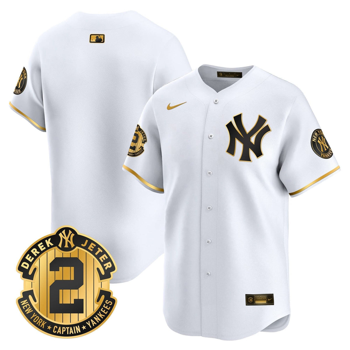 NYY Derek Jeter Patch Vapor Premier Limited Jersey - Stitched
