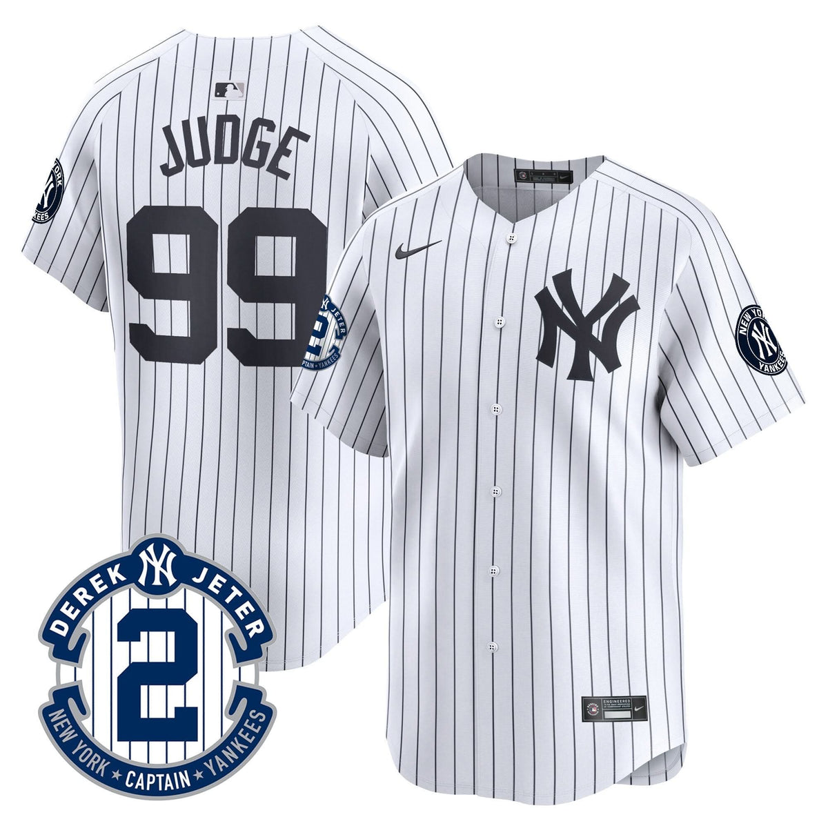 NYY Derek Jeter Patch Vapor Premier Limited Jersey - Stitched