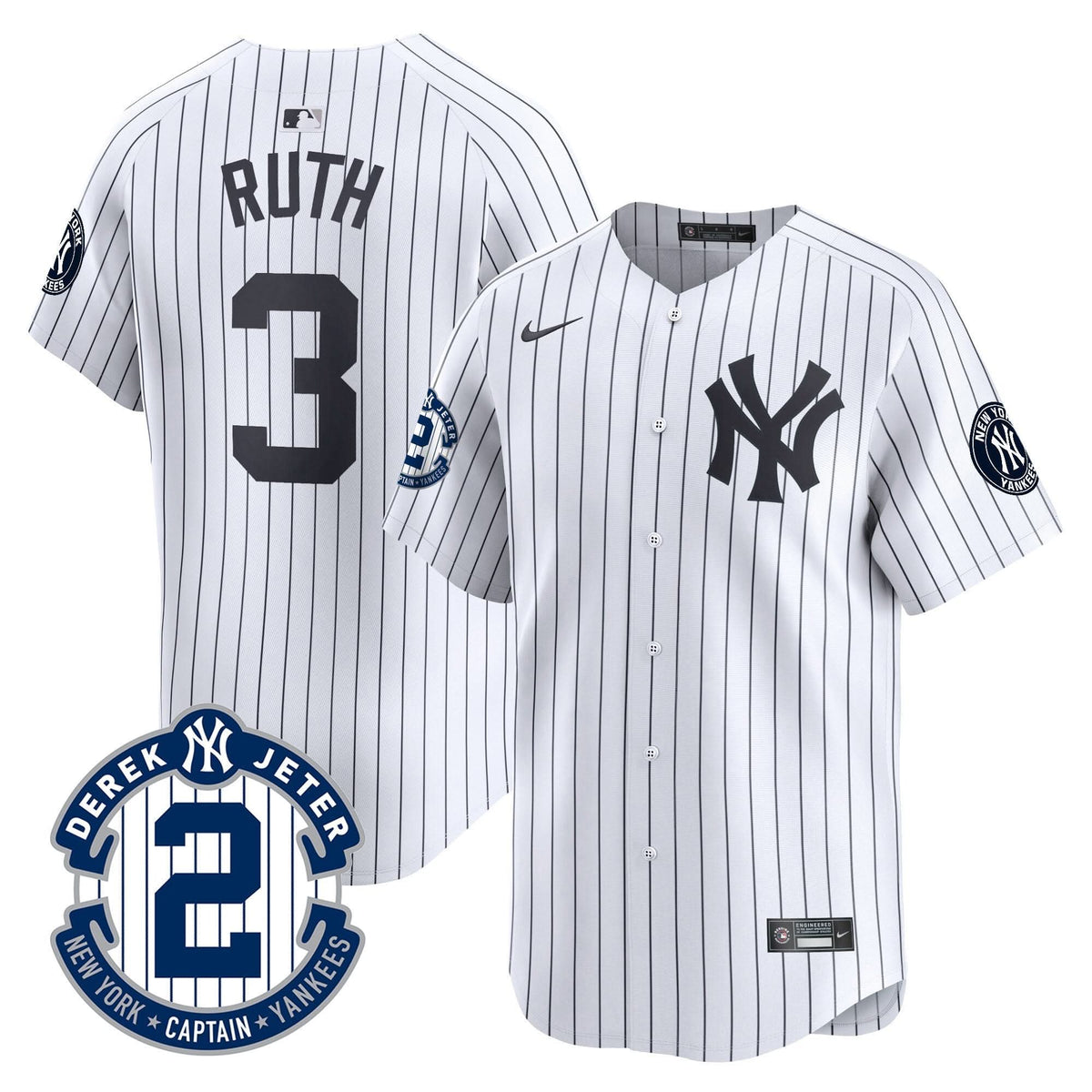 NYY Derek Jeter Patch Vapor Premier Limited Jersey - Stitched