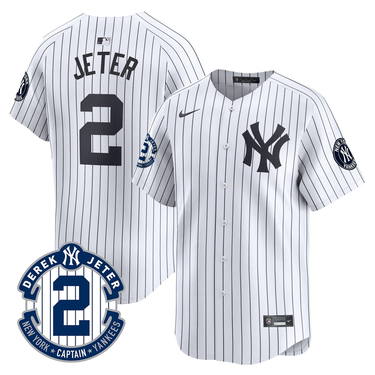 NYY Derek Jeter Patch Vapor Premier Limited Jersey - Stitched