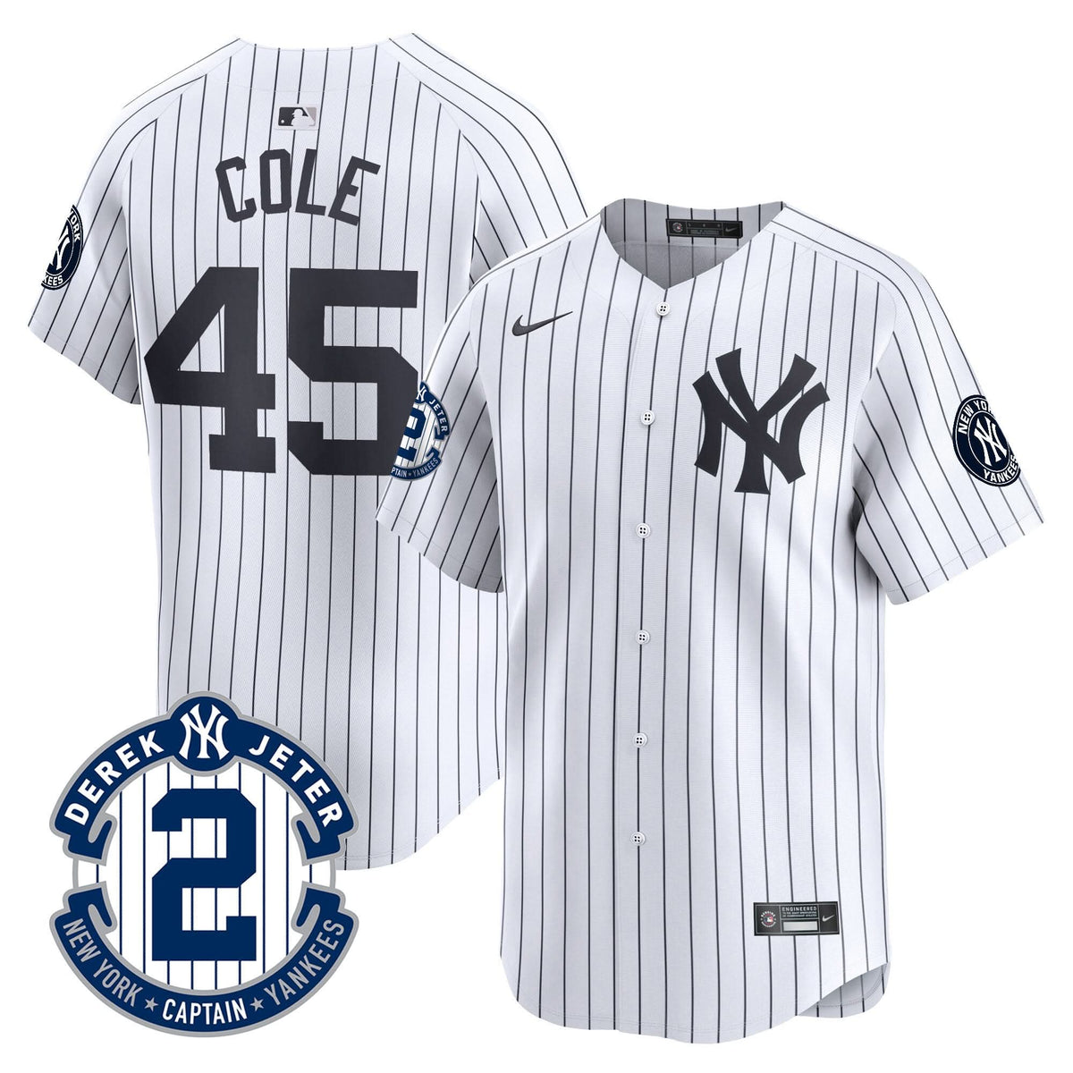 NYY Derek Jeter Patch Vapor Premier Limited Jersey - Stitched