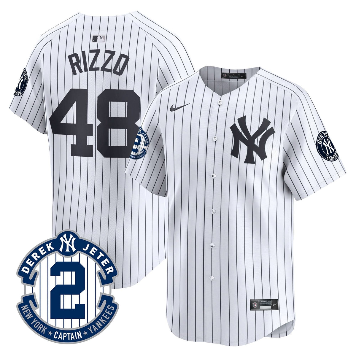 NYY Derek Jeter Patch Vapor Premier Limited Jersey - Stitched