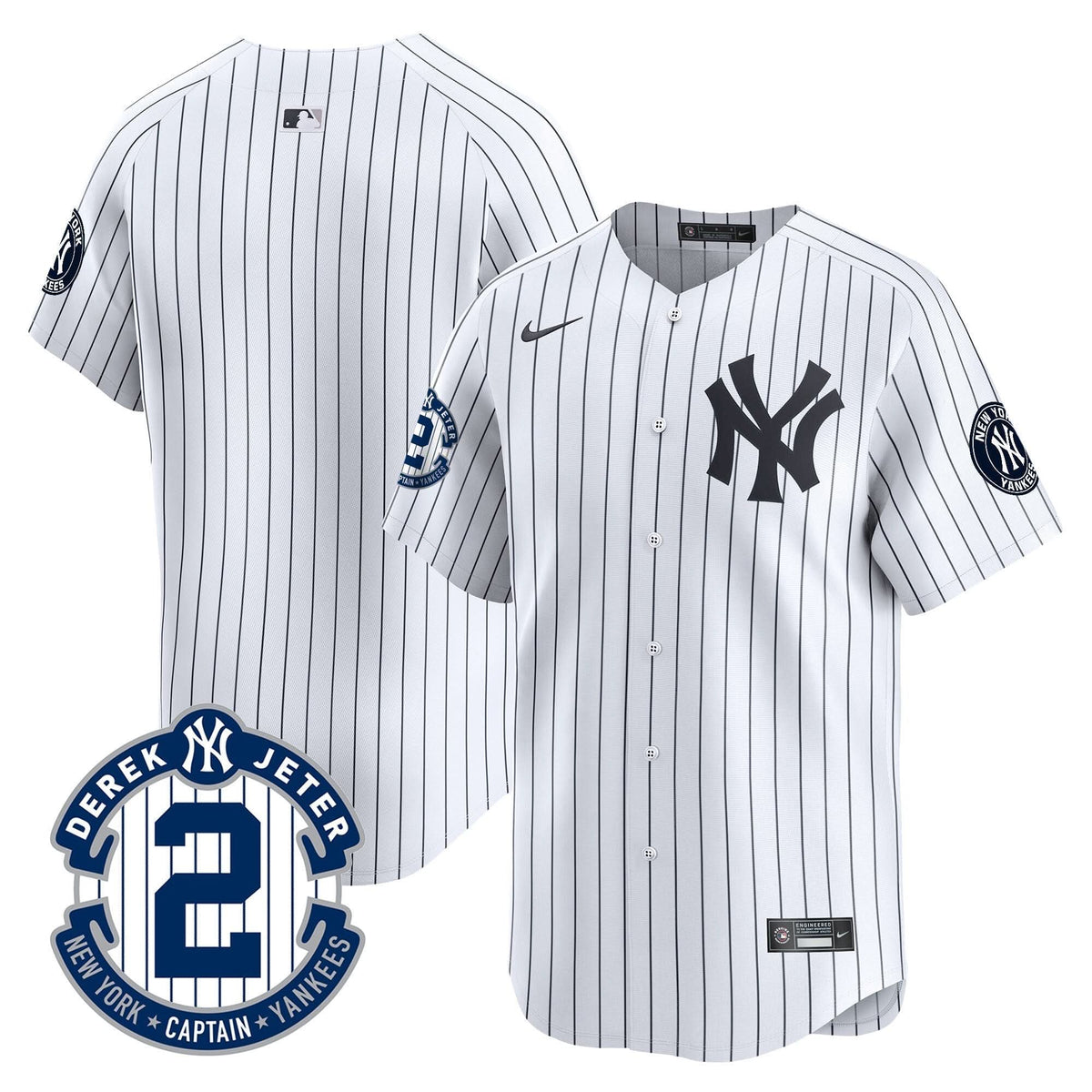NYY Derek Jeter Patch Vapor Premier Limited Jersey - Stitched