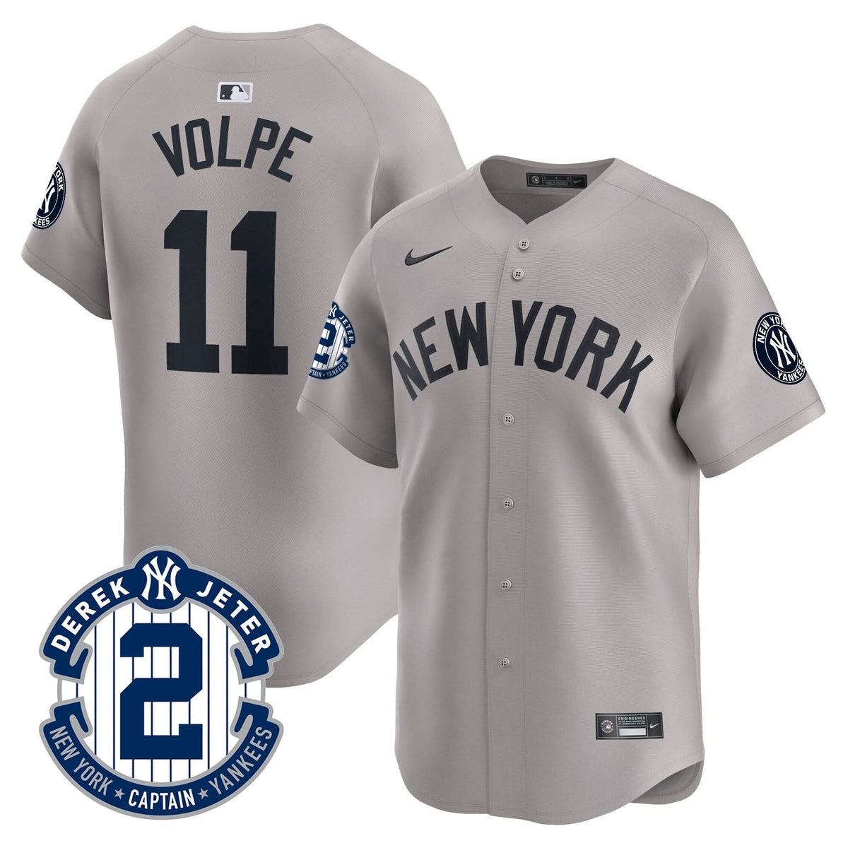 NYY Derek Jeter Patch Vapor Premier Limited Jersey - Stitched