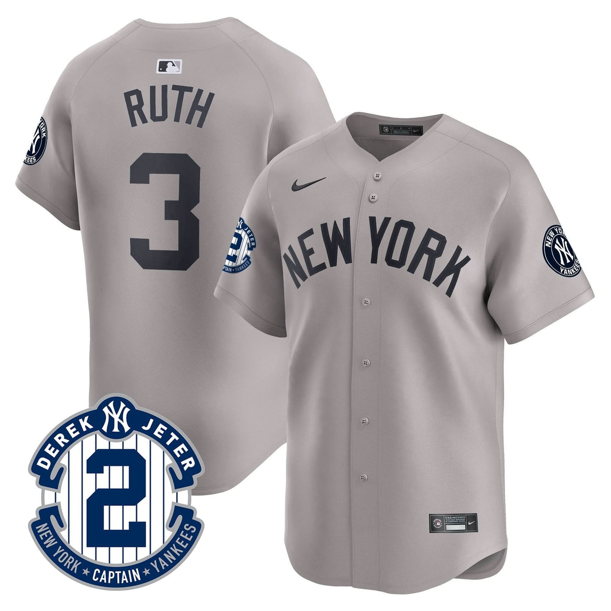 NYY Derek Jeter Patch Vapor Premier Limited Jersey - Stitched