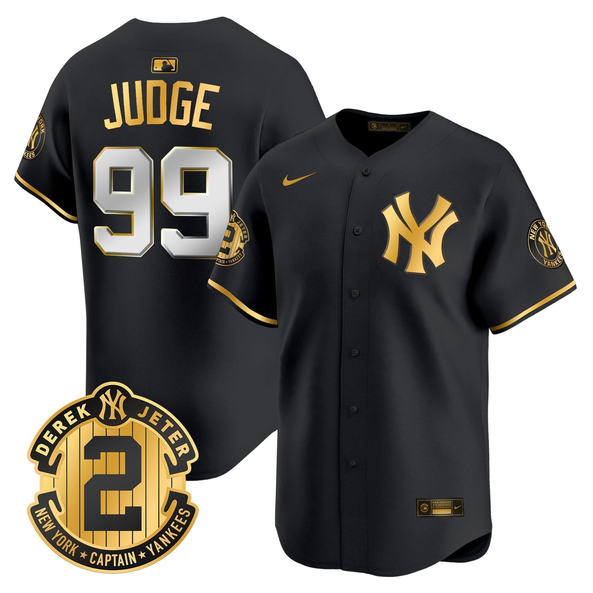 NYY Derek Jeter Patch Vapor Premier Limited Jersey - Stitched