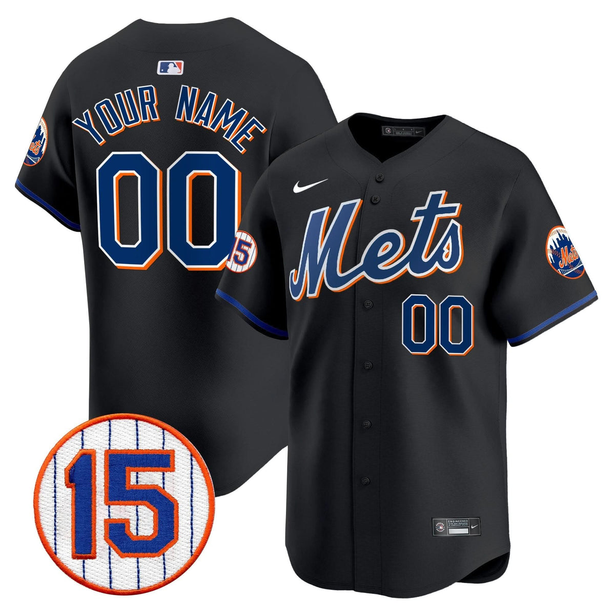 NYM Jerry Grote Patch Vapor Premier Limited Custom Jersey - Stitched
